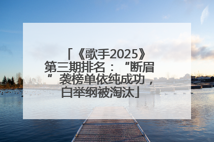 《歌手2025》第三期排名：“断眉”袭榜单依纯成功，白举纲被淘汰