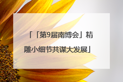 「第9届南博会」精雕小细节共谋大发展