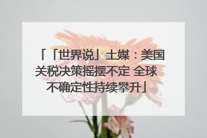 「世界说」土媒：美国关税决策摇摆不定 全球不确定性持续攀升
