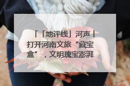 「地评线」河声丨打开河南文旅“藏宝盒”，文明瑰宝澎湃发展“豫动能”