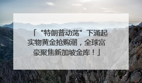 “特朗普动荡”下涌起实物黄金抢购潮，全球富豪聚焦新加坡金库！