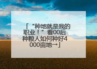 “种地就是我的职业！”看00后种粮人如何种好4000亩地→