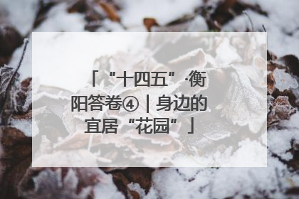 “十四五”·衡阳答卷④｜身边的宜居“花园”