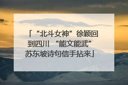“北斗女神”徐颖回到四川 “能文能武”苏东坡诗句信手拈来