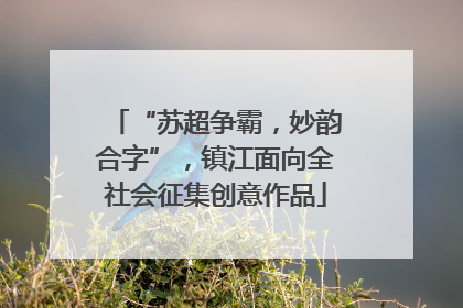 “苏超争霸，妙韵合字”，镇江面向全社会征集创意作品