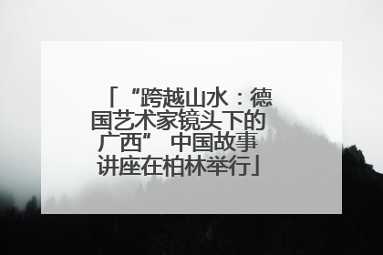 “跨越山水：德国艺术家镜头下的广西” 中国故事讲座在柏林举行