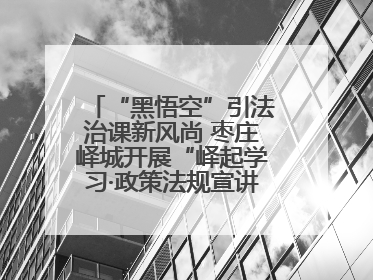 “黑悟空”引法治课新风尚 枣庄峄城开展“峄起学习·政策法规宣讲面对面”活动