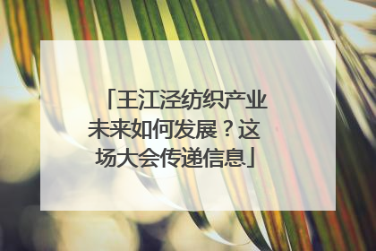 王江泾纺织产业未来如何发展？这场大会传递信息