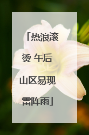 热浪滚烫 午后山区易现雷阵雨