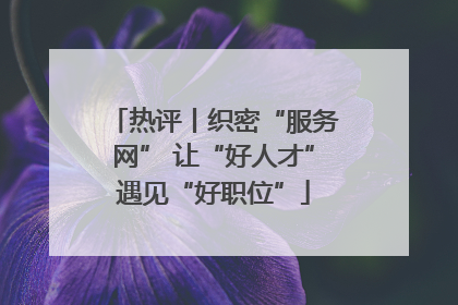 热评丨织密“服务网” 让“好人才”遇见“好职位”