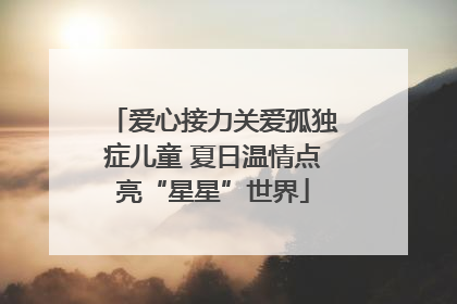 爱心接力关爱孤独症儿童 夏日温情点亮“星星”世界