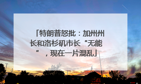 特朗普怒批：加州州长和洛杉矶市长“无能”，现在一片混乱