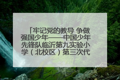 牢记党的教导 争做强国少年——中国少年先锋队临沂第九实验小学（北校区）第三次代表大会胜利召开