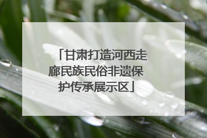 甘肃打造河西走廊民族民俗非遗保护传承展示区