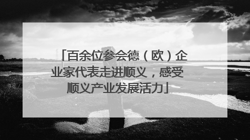百余位参会德（欧）企业家代表走进顺义，感受顺义产业发展活力