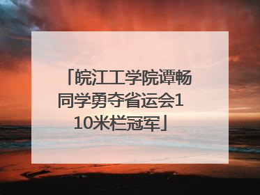 皖江工学院谭畅同学勇夺省运会110米栏冠军