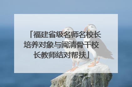 福建省级名师名校长培养对象与闽清骨干校长教师结对帮扶