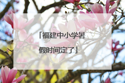 福建中小学暑假时间定了