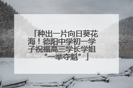 种出一片向日葵花海！德阳中学初一学子祝福高三学长学姐“一举夺魁”