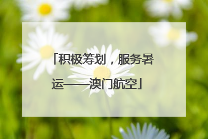 积极筹划，服务暑运——澳门航空