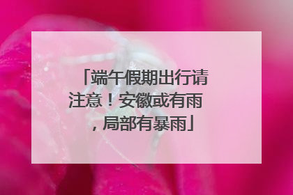 端午假期出行请注意！安徽或有雨，局部有暴雨
