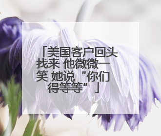 美国客户回头找来 他微微一笑 她说“你们得等等”