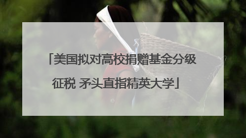 美国拟对高校捐赠基金分级征税 矛头直指精英大学