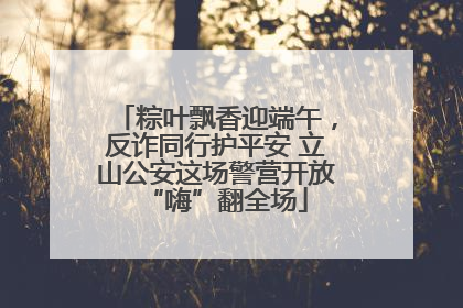 粽叶飘香迎端午，反诈同行护平安 立山公安这场警营开放“嗨”翻全场