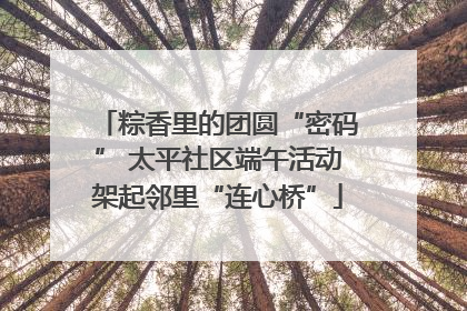 粽香里的团圆“密码” 太平社区端午活动架起邻里“连心桥”