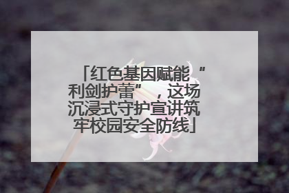 红色基因赋能“利剑护蕾”，这场沉浸式守护宣讲筑牢校园安全防线