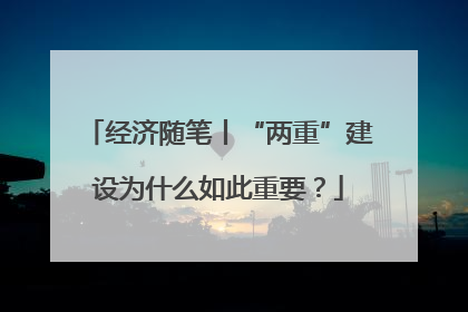 经济随笔丨“两重”建设为什么如此重要？