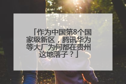 作为中国第8个国家级新区，腾讯华为等大厂为何都在贵州这地落子？