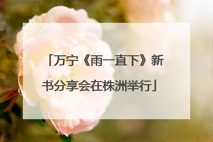 万宁《雨一直下》新书分享会在株洲举行