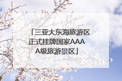 三亚大东海旅游区正式挂牌国家AAAA级旅游景区