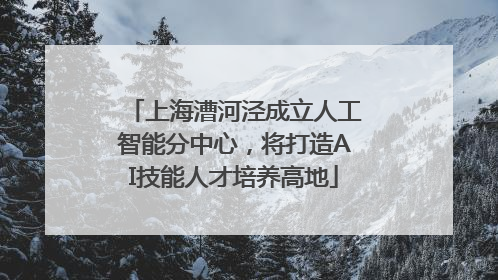 上海漕河泾成立人工智能分中心，将打造AI技能人才培养高地