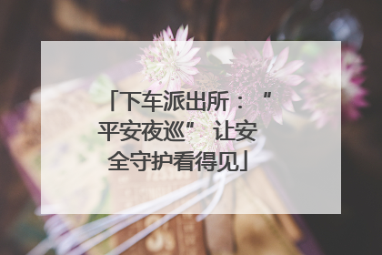 下车派出所：“平安夜巡” 让安全守护看得见