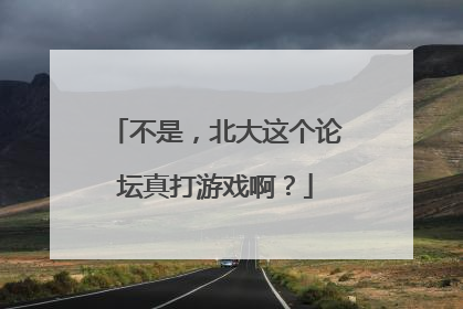 不是，北大这个论坛真打游戏啊？