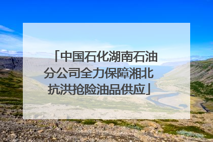 中国石化湖南石油分公司全力保障湘北抗洪抢险油品供应
