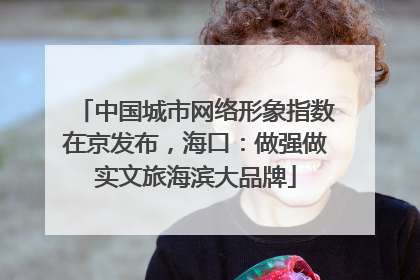 中国城市网络形象指数在京发布，海口：做强做实文旅海滨大品牌