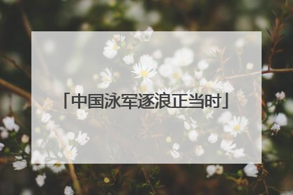 中国泳军逐浪正当时