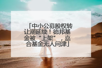 中小公募股权转让潮延续！德邦基金被“上架”，嘉合基金无人问津