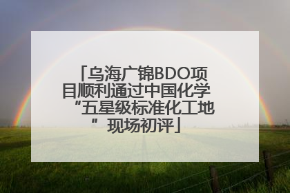 乌海广锦BDO项目顺利通过中国化学“五星级标准化工地”现场初评