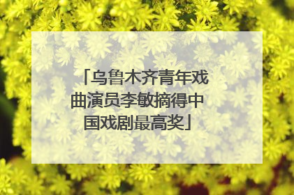 乌鲁木齐青年戏曲演员李敏摘得中国戏剧最高奖