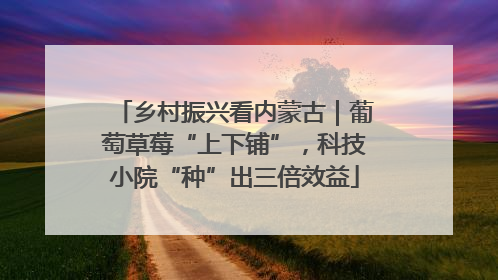 乡村振兴看内蒙古｜葡萄草莓“上下铺”，科技小院“种”出三倍效益