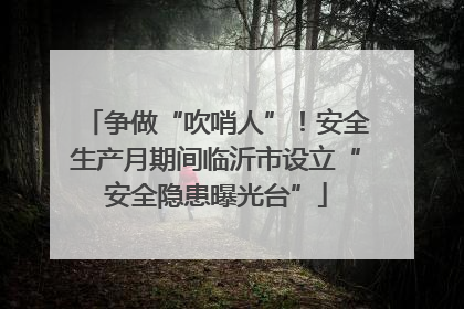 争做“吹哨人”！安全生产月期间临沂市设立“安全隐患曝光台”