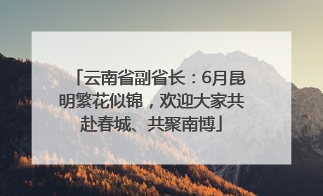 云南省副省长：6月昆明繁花似锦，欢迎大家共赴春城、共聚南博
