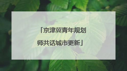 京津冀青年规划师共话城市更新