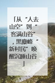 从“人去山空”到“客满山谷”，黑麋峰“新村民”唤醒沉睡山谷