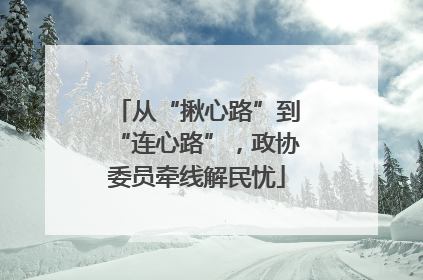 从“揪心路”到“连心路”，政协委员牵线解民忧