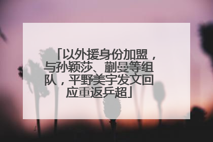 以外援身份加盟，与孙颖莎、蒯曼等组队，平野美宇发文回应重返乒超